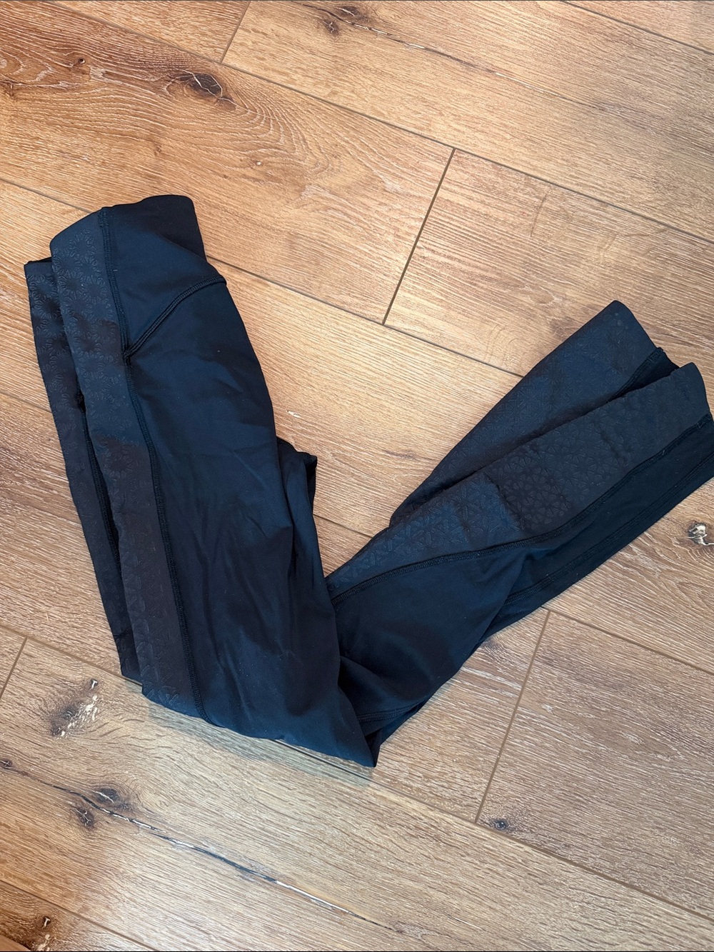 lululemon athletica Black Leggings with Subtle Pattern